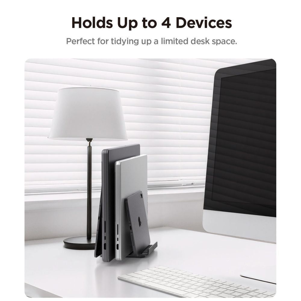 Suport Vertical Spigen LD208S4 Two pentru Laptop cu grosime 14mm - 27mm, Gri