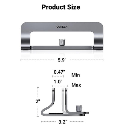 Suport Vertical UGREEN LP258 (29277) pentru Laptop cu grosime 12mm - 26mm, Argintiu