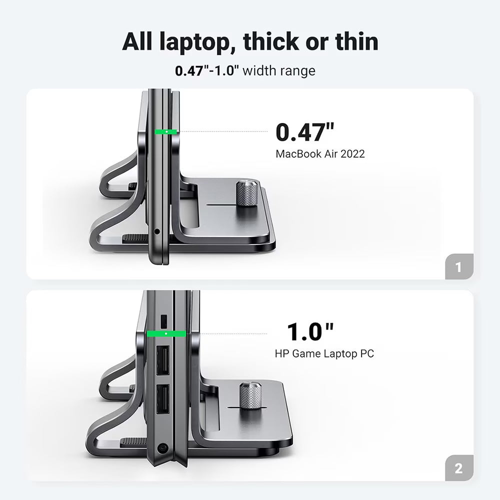 Suport Vertical UGREEN LP258 (29277) pentru Laptop cu grosime 12mm - 26mm, Argintiu