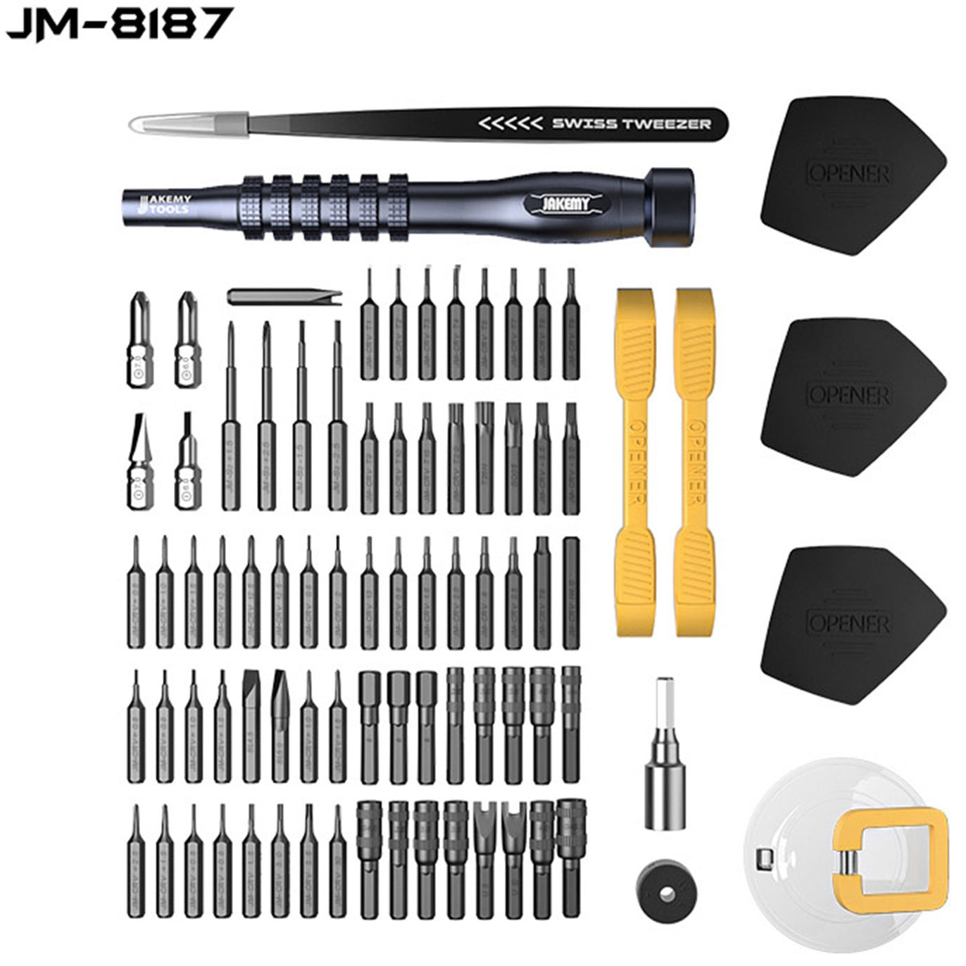 Wkrętak Jakemy JM-8187, 83 w 1, srebrny