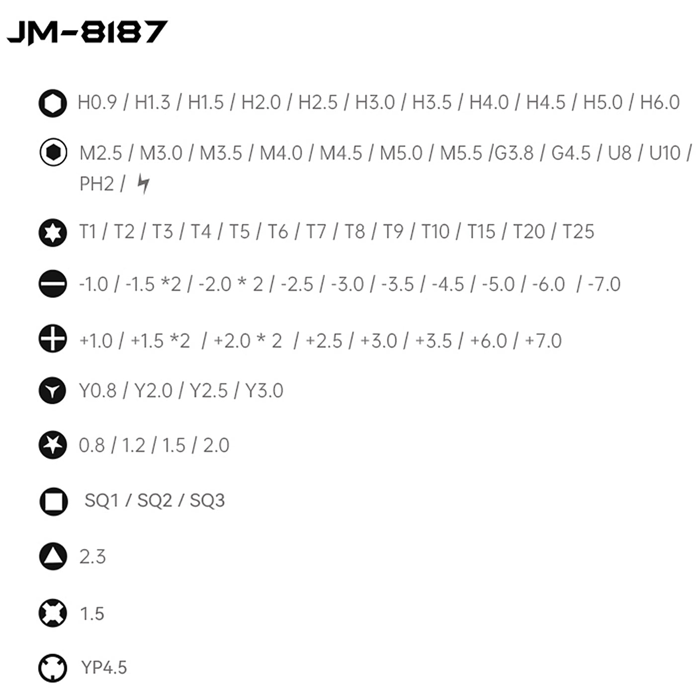 Wkrętak Jakemy JM-8187, 83 w 1, srebrny