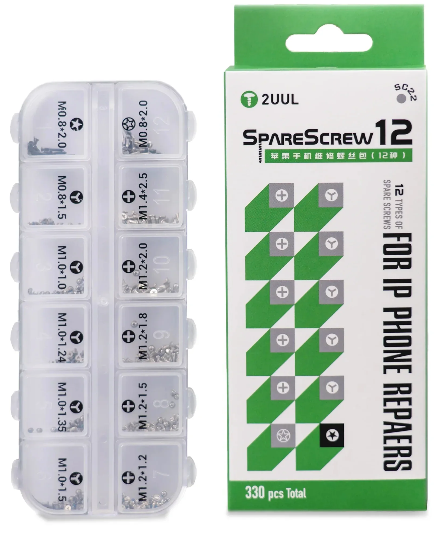 Suruburi 2UUL SC22 pentru Apple iPhone Series, 330in1