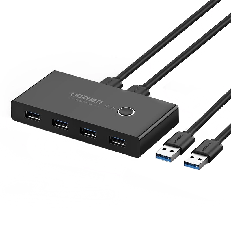 Switch USB UGREEN US216 (30768) Two Sharing Box New Version, 4 x USB-A 3.0, Negru