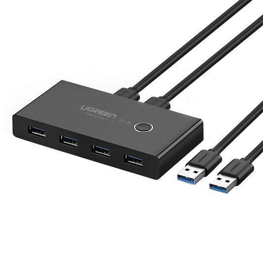 Switch USB UGREEN US216 (30768) Two Sharing Box New Version, 4 x USB-A 3.0, Negru