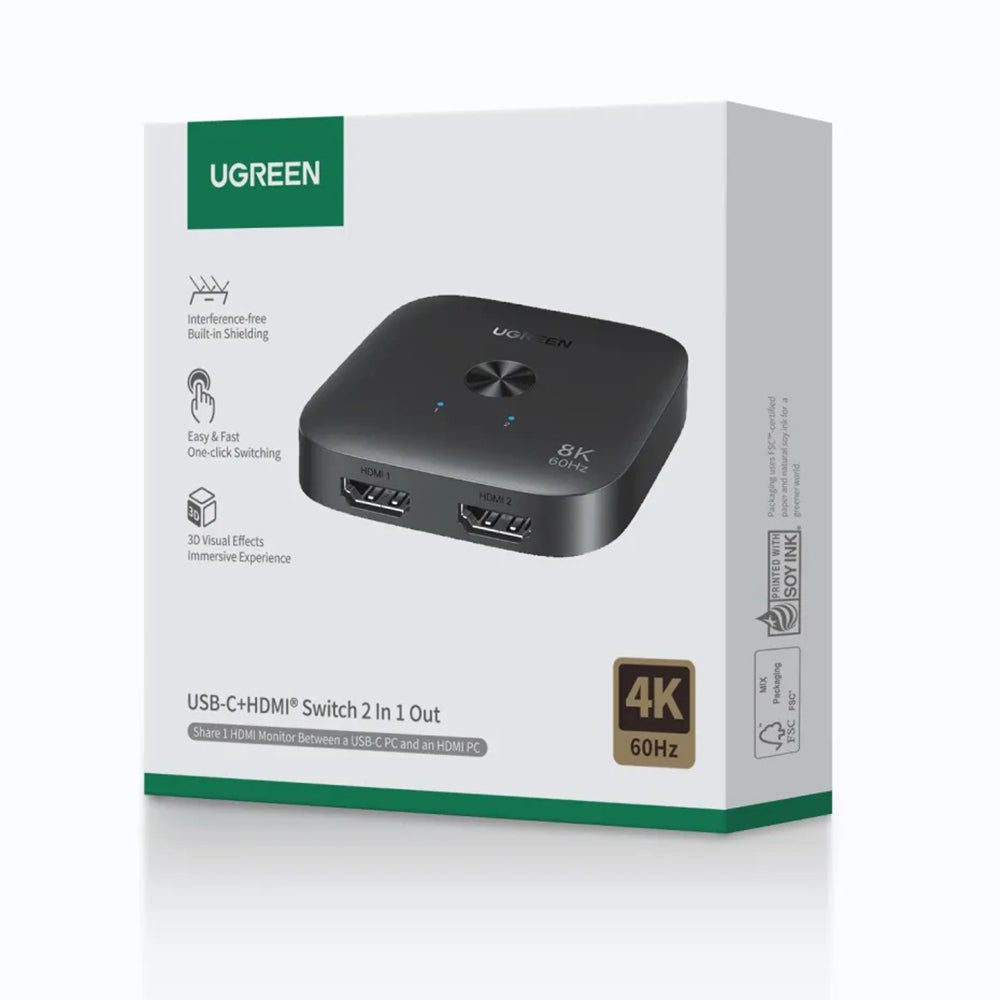 Switch Video HDMI UGREEN 65877, Negru