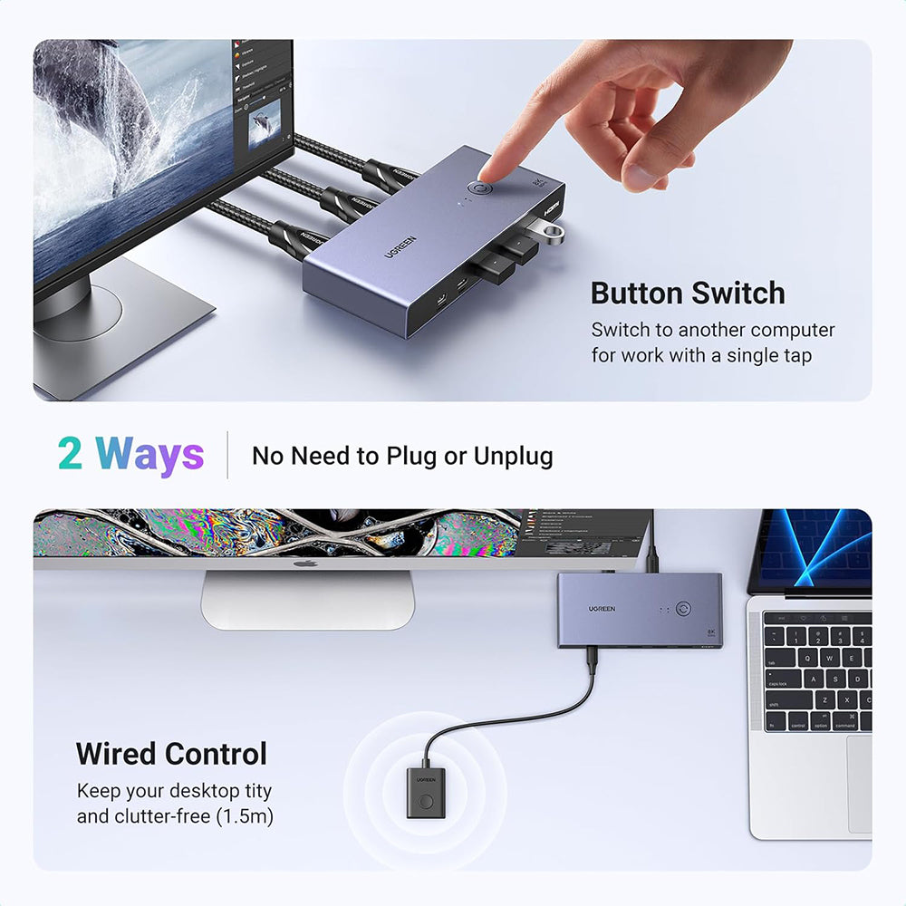 Switch Video UGREEN CM692, Gri