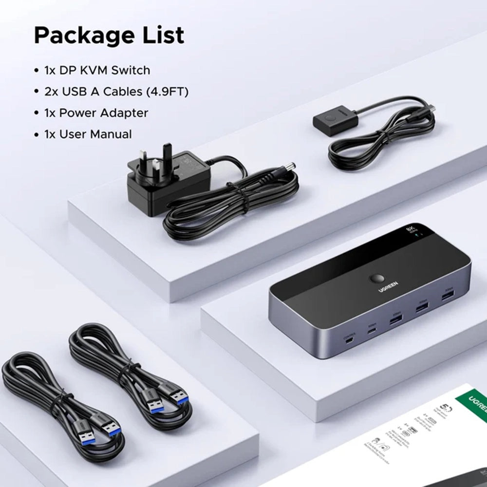 Switch Video DisplayPort UGREEN CM695 (25962), Negru
