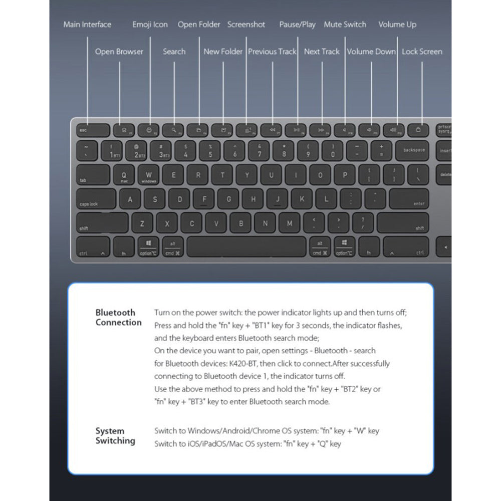 Tastatura Bluetooth DUX DUCIS LK, Neagra
