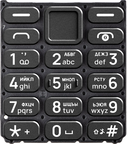 Cyrillic Keypad for HMD 110 / Nokia 110 (2024), Black