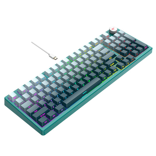 Tastatura Gaming HAVIT KB899L, RGB, 1.8m, Alba Verde