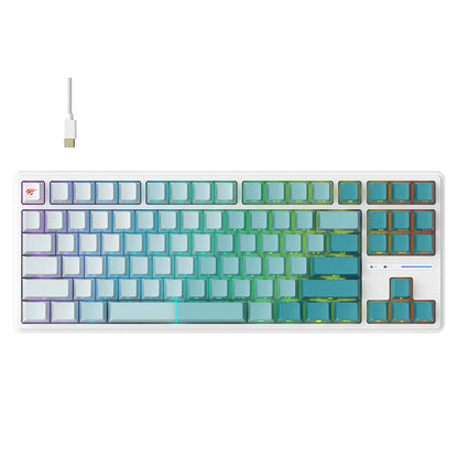 Tastatura Gaming HAVIT KB901L, RGB, 1.8m, Alba Verde