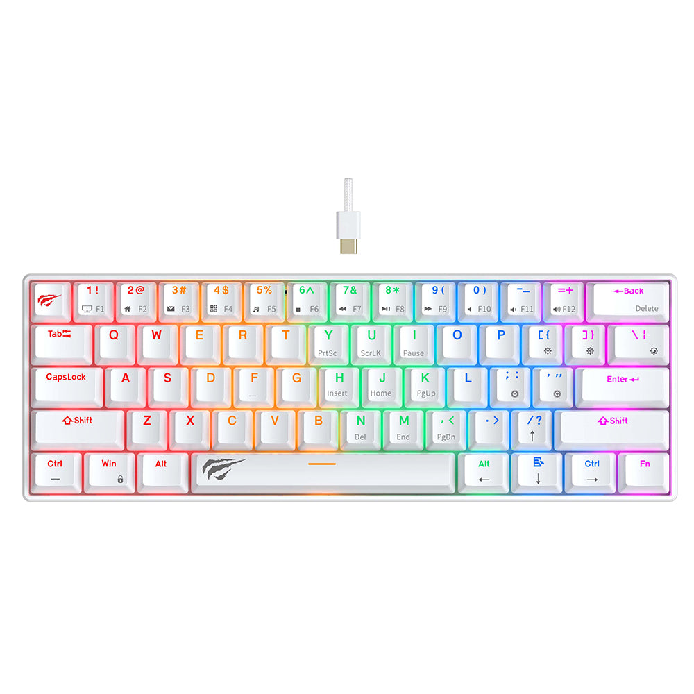 Tastatura Gaming HAVIT KB903L, RGB, 1.8m, Alba
