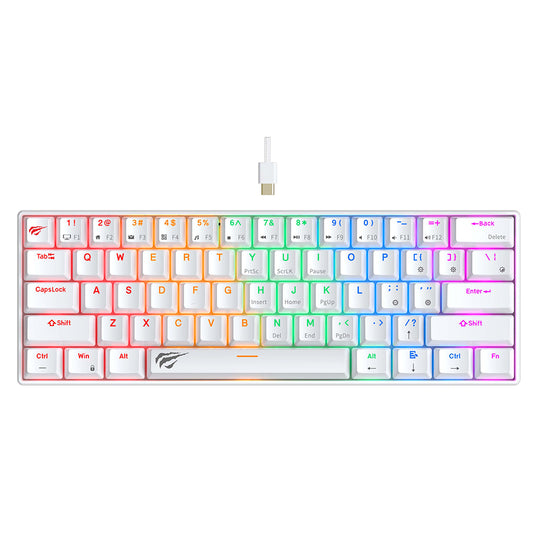 Tastatura Gaming HAVIT KB903L, RGB, 1.8m, Alba