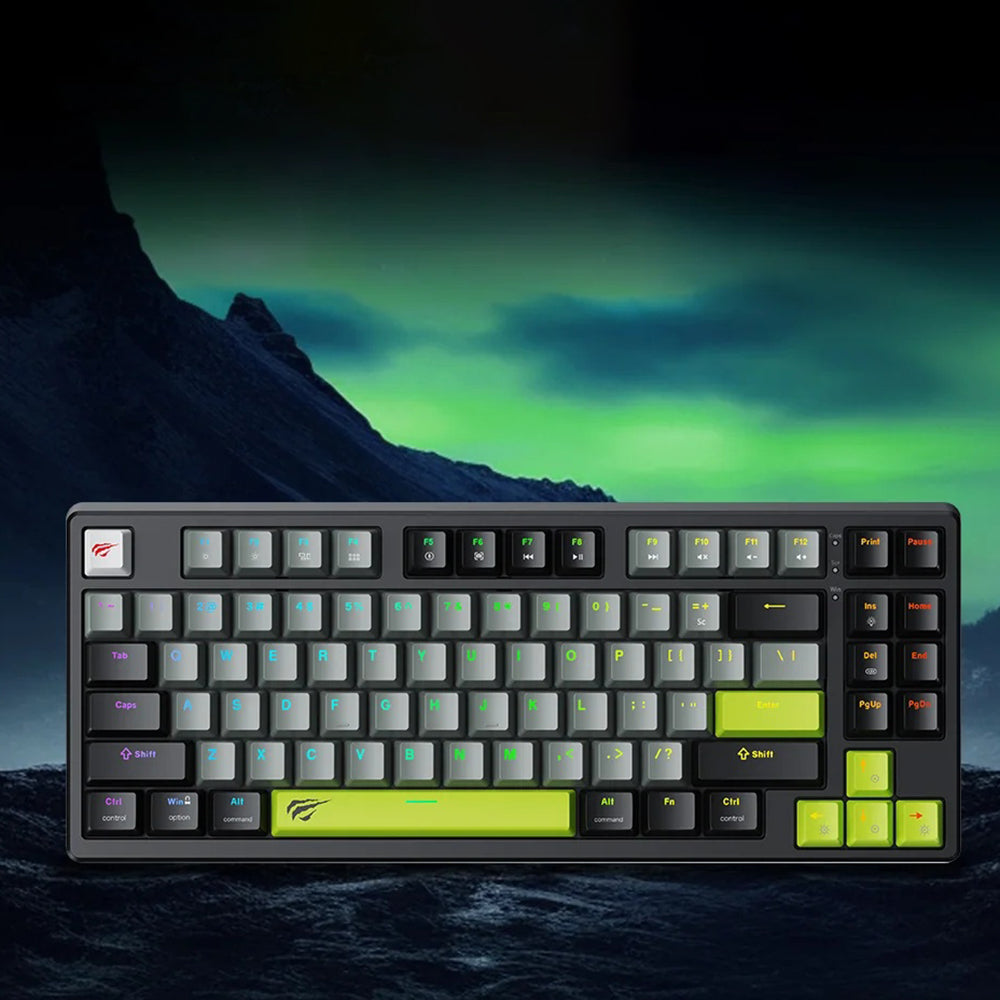Tastatura Gaming HAVIT KB904L, RGB, 1.8m, Neagra Verde
