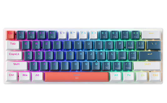 Tastatura Gaming Wired USB Machenike K500-B61 Mechanical, RGB, Backlight Maro, Albastra Alba