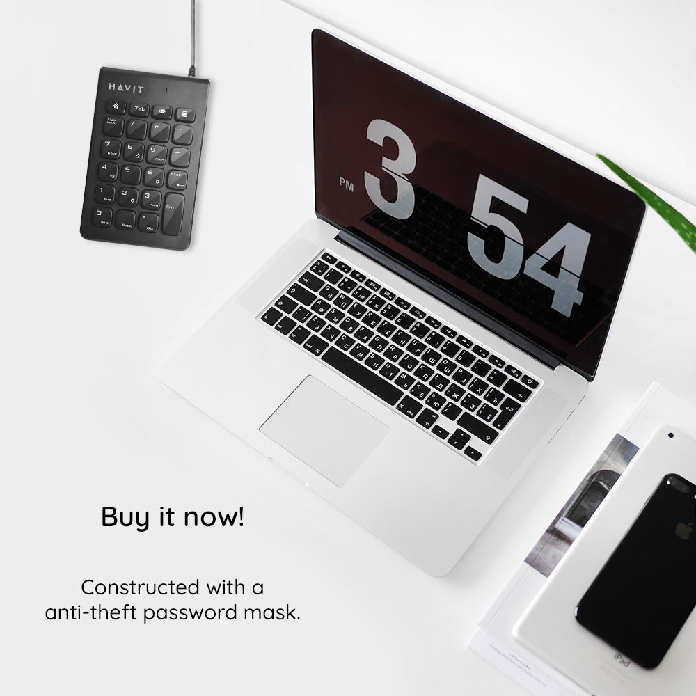 Tastatura Numerica Wired USB HAVIT KB223, 1.5m, Neagra