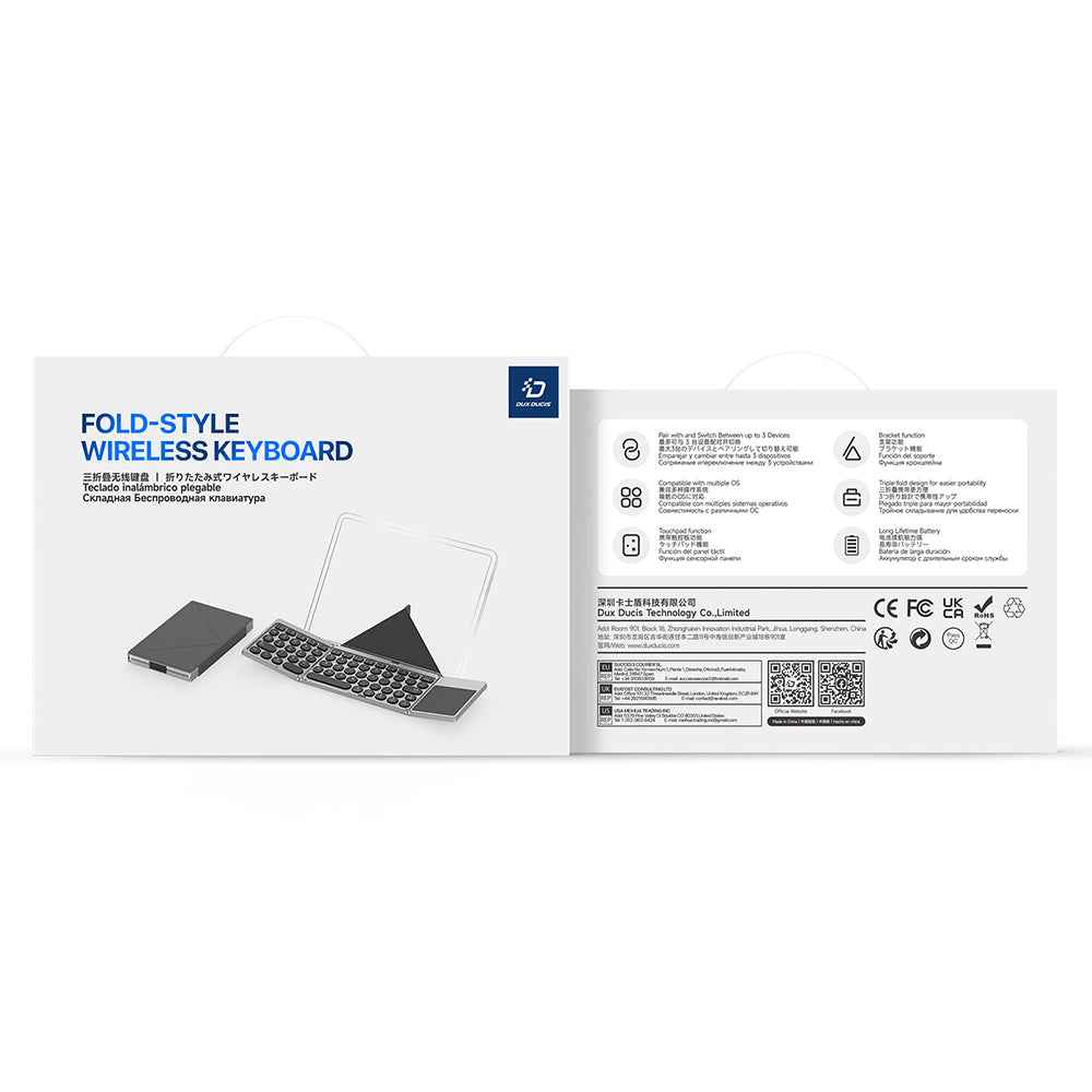 Tastatura Pliabila Bluetooth DUX DUCIS, Neagra