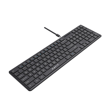Tastatura Wired USB HAVIT KB252, USB-C, 1.5m, Neagra