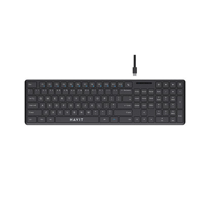 Tastatura Wired USB HAVIT KB252, USB-C, 1.5m, Neagra