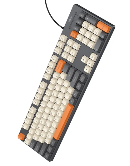 Tastatura Wired USB HOCO GM61 Tri-Color, 1.45m, Gri