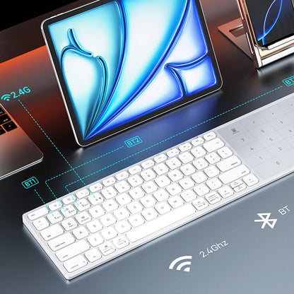 Tastatura Wireless DUX DUCIS LK, BT / Wi-Fi, Alba