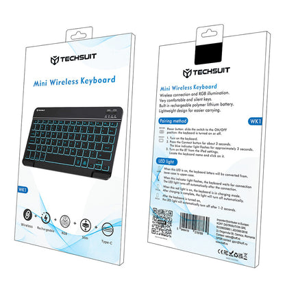 Tastatura Wireless Techsuit WK1, RGB, Neagra