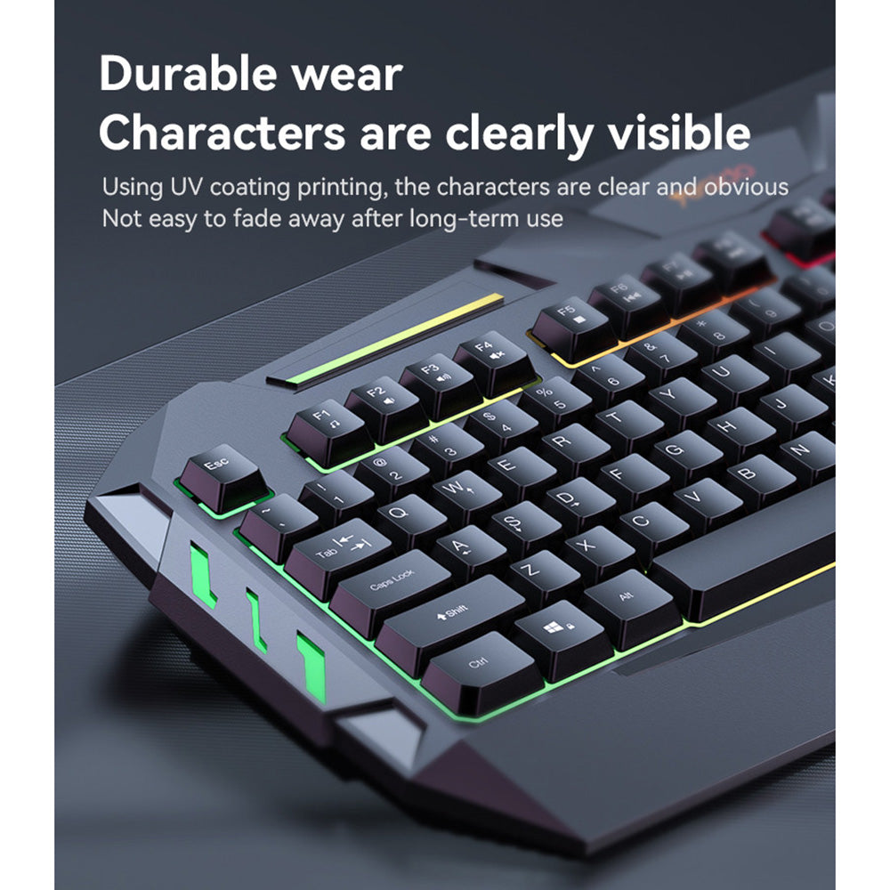 Tastatura Wireless Yesido KB21, RGB, 1.5m, Neagra