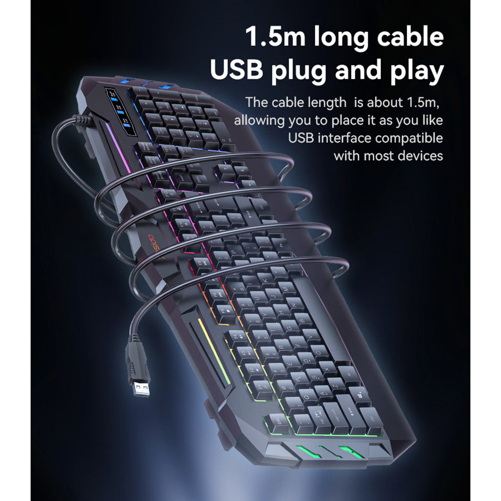 Tastatura Wireless Yesido KB21, RGB, 1.5m, Neagra