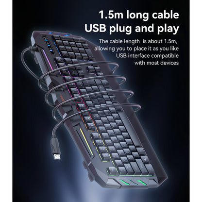 Tastatura Wireless Yesido KB21, RGB, 1.5m, Neagra