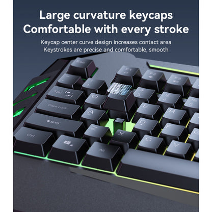 Tastatura Wireless Yesido KB21, RGB, 1.5m, Neagra