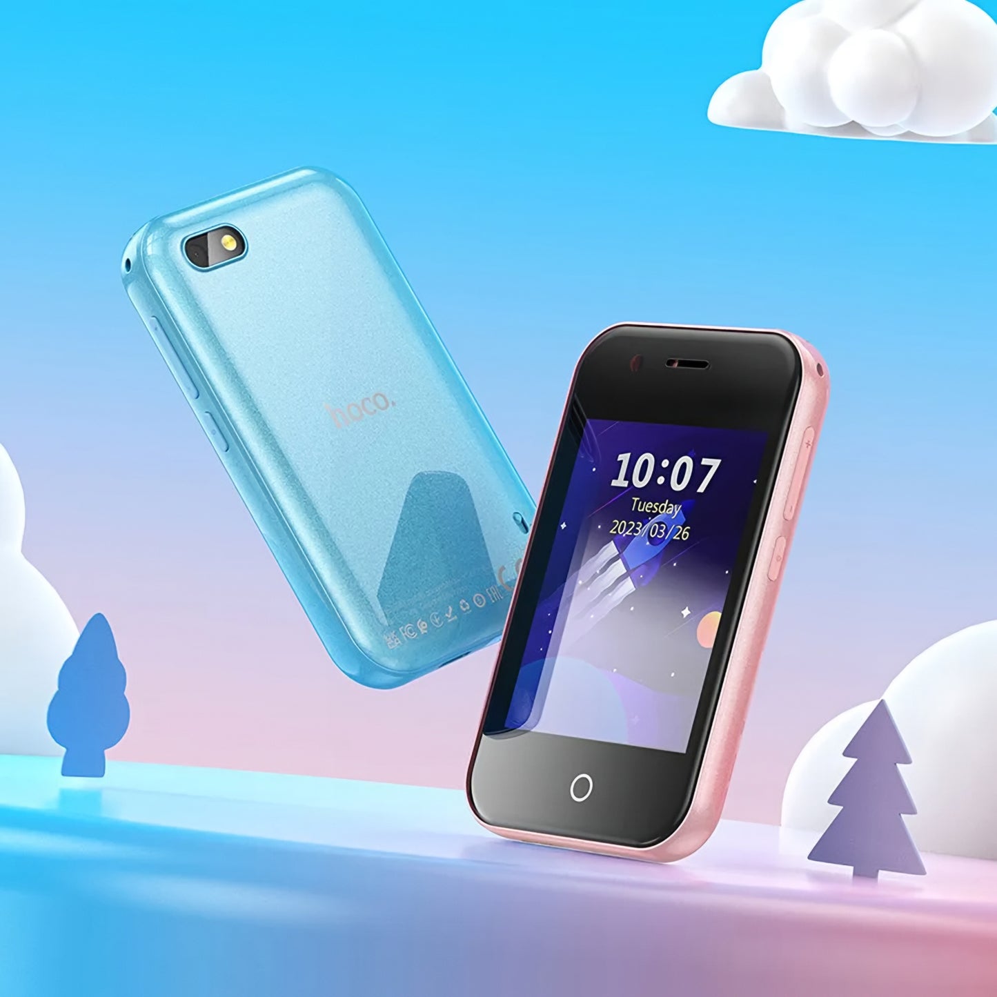 Telefon Mobil HOCO Y102 Kids, 2G, Afisaj 2.8inch, Albastru