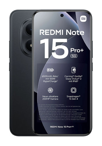 Telefon Mobil Xiaomi Redmi Note 15 Pro+ 5G, 512GB, 12GB, Black MZB0LW2EU