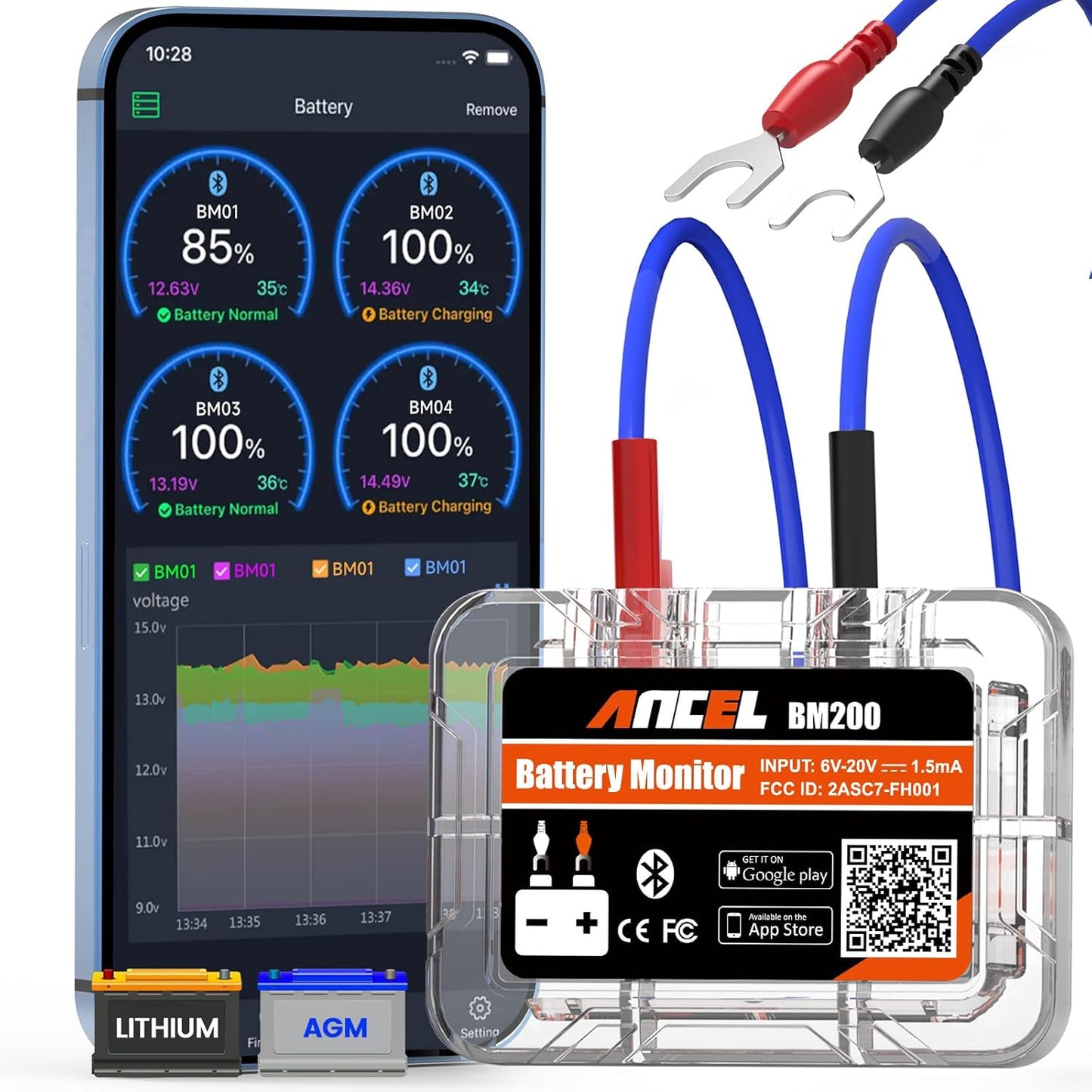 Tester Bluetooth Monitorizare Baterie Auto Ancel BM200