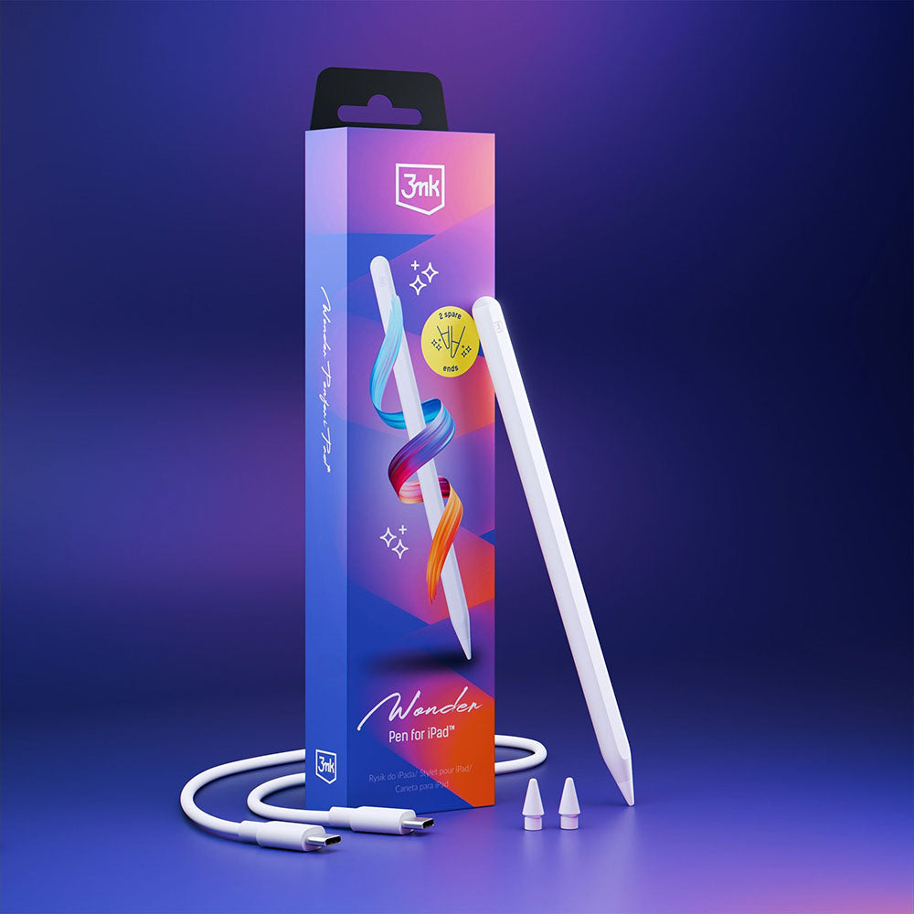 Touch Pen 3MK Wonder pentru Apple iPad, Versiune Activ, Alb