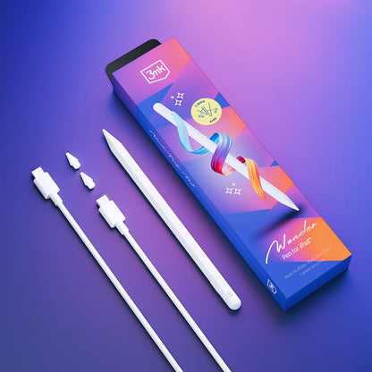 Touch Pen 3MK Wonder pentru Apple iPad, Versiune Activ, Alb