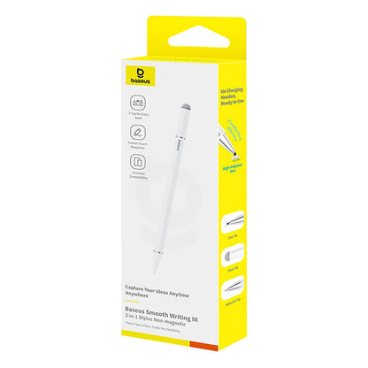 Touch Pen Baseus Smooth Writing 3 Magnetic 3in1 Series, Versiune Pasiv, Alb P80080804213-00