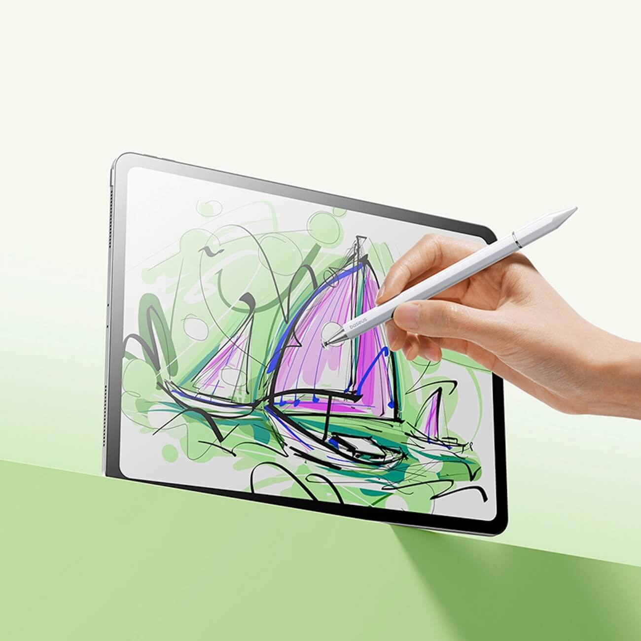 Touch Pen Baseus Smooth Writing III Magnetic 3in1, Alb