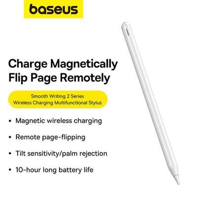 Touch Pen Baseus Smooth Writing 2 Series pentru Apple iPad, Versiune Activ, Alb P80015807213-00