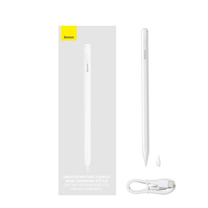 Touch Pen Baseus Smooth Writing 2 Series pentru Apple iPad, Versiune Wireless Activ, Alb SXBC080102
