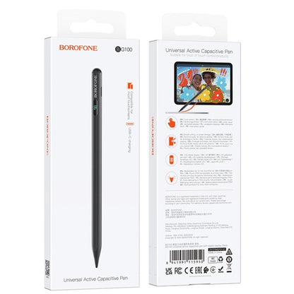 Touch Pen Borofone BG100 pentru Apple iPad Series, Versiune Activ, Negru