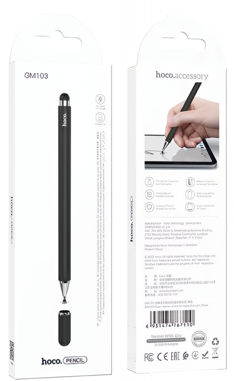 Touch Pen HOCO GM103 2in1, Negru