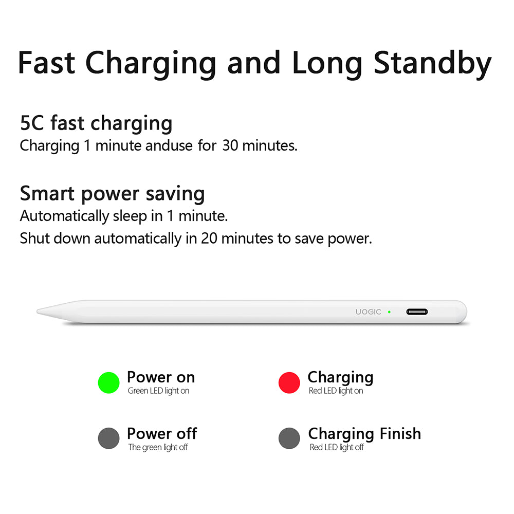 Touch Pen Techsuit AC10-CP pentru Apple iPad, Versiune Activ, Alb