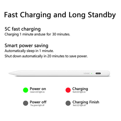 Touch Pen Techsuit AC10-CP pentru Apple iPad, Versiune Activ, Alb