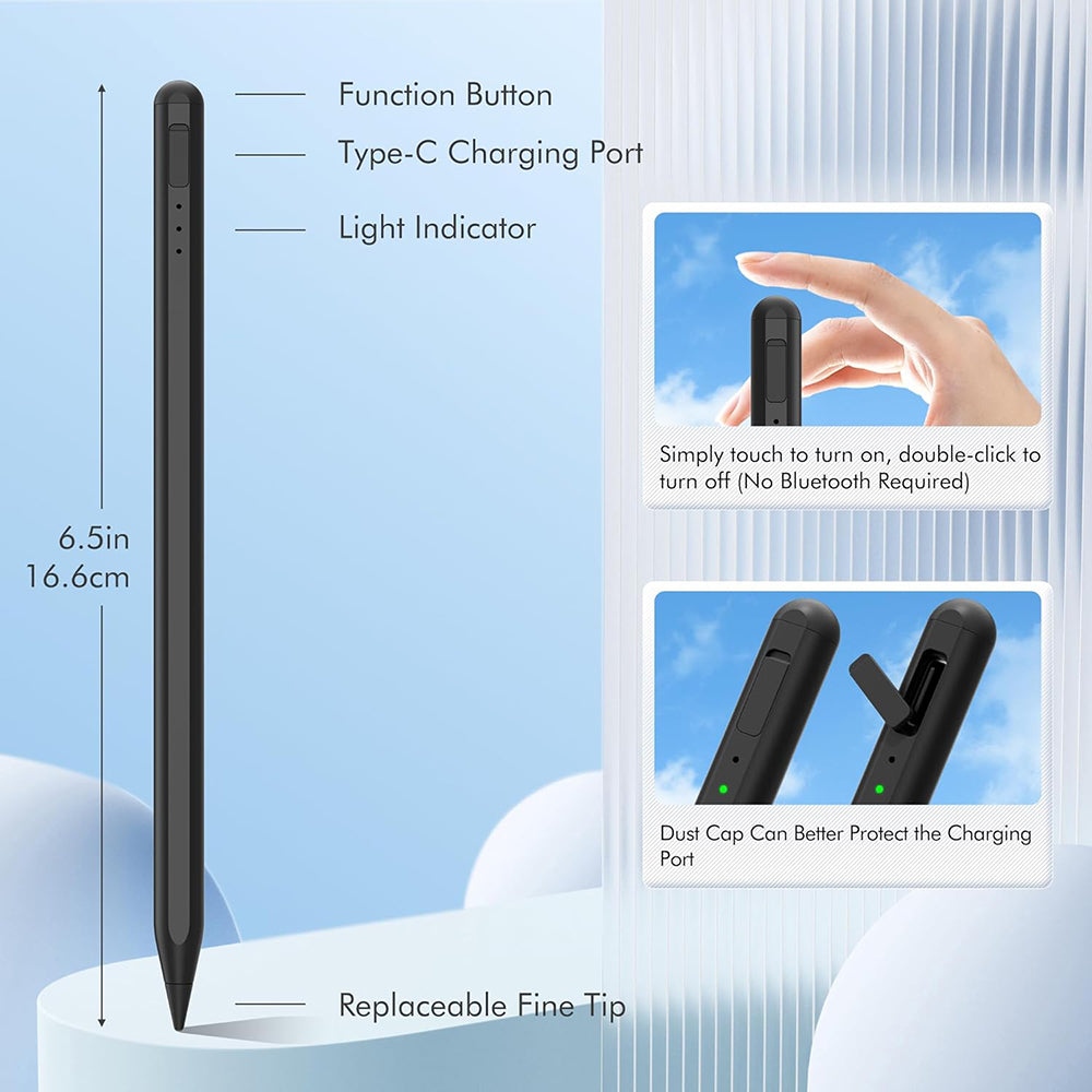Touch Pen Techsuit AX10-T pentru Apple iPad, Versiune Activ, Alb