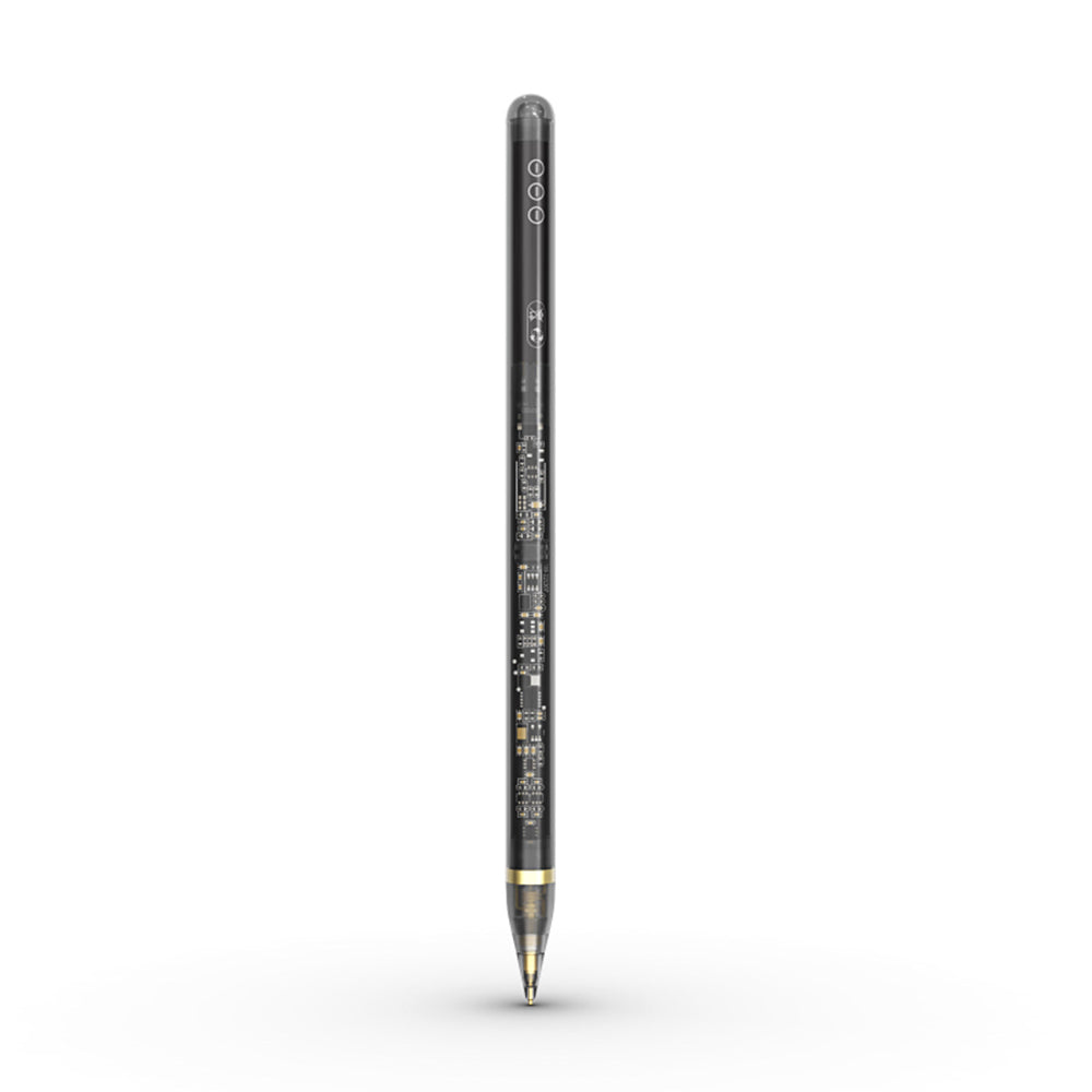 Touch Pen Techsuit C10 Pro pentru Apple iPad, Versiune Activ, Transparent Negru
