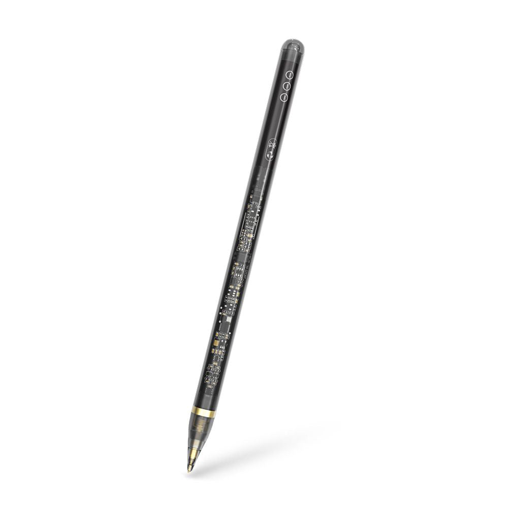 Touch Pen Techsuit C10 Pro pentru Apple iPad, Versiune Activ, Transparent Negru