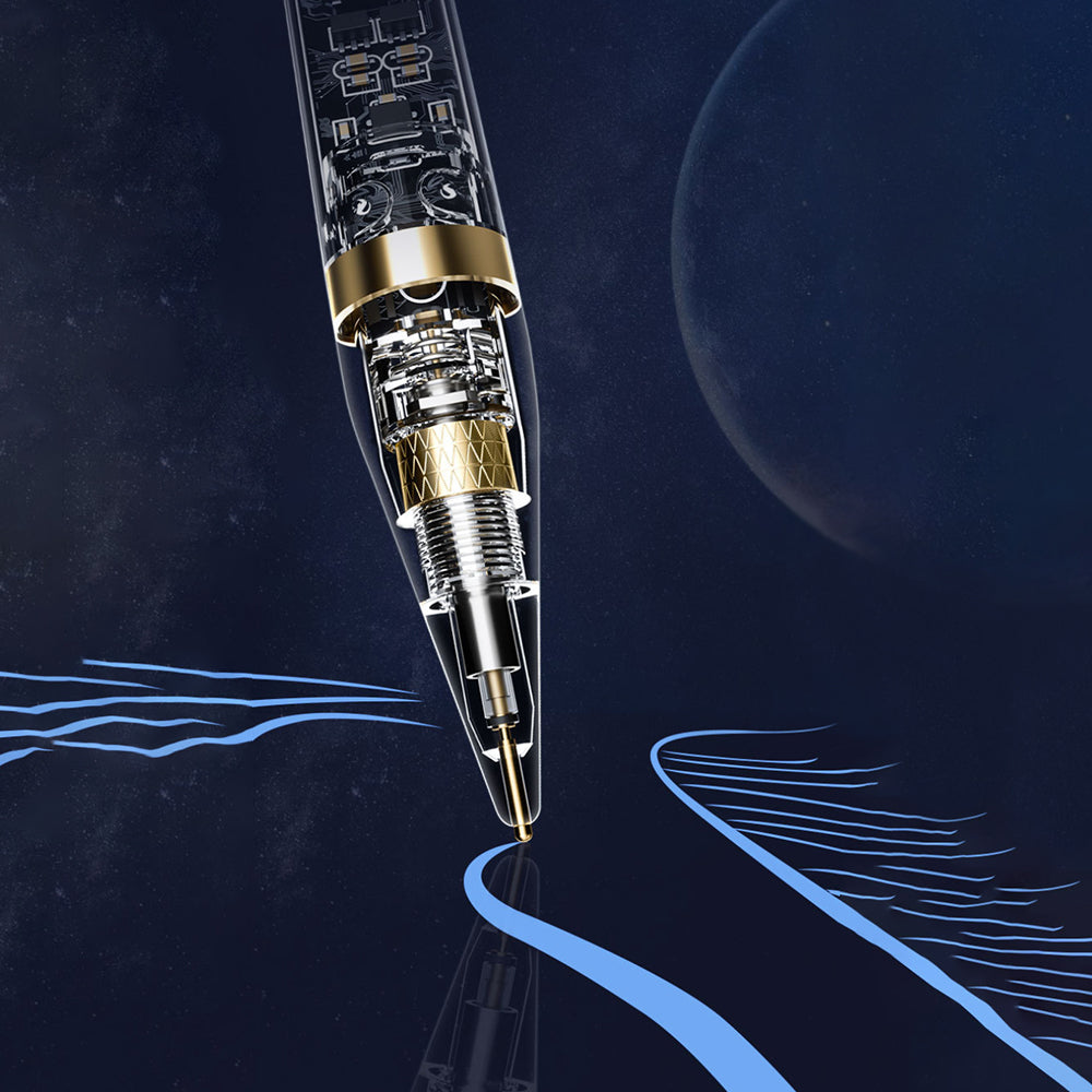 Touch Pen Techsuit C10 Pro pentru Apple iPad, Versiune Activ, Transparent Negru