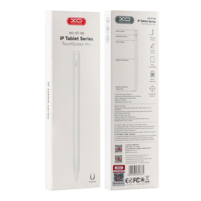 Touch Pen XO Design ST-08 pentru Apple iPad, Versiune Activ, Alb