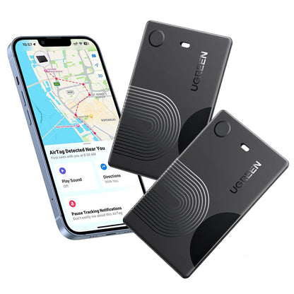 UGREEN SmartTag Smart Finder Slim 2 CM920 (75120A) pentru iOS Series, Set 2 bucati, Negru