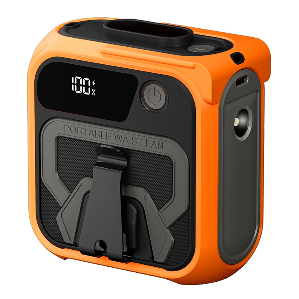 Ventilator Portabil Techsuit Z13 cu baterie externa 10000mAh, Portocaliu